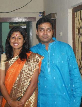 Rumeli Dhar with her brother