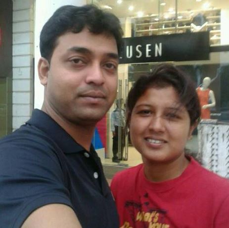 Rumeli Dhar with her husband