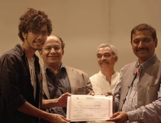 Sahil Mehta while receiving his screen acting certificate