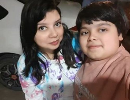 Samarth Chauhan with his mother