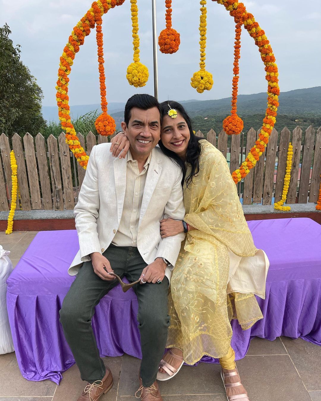 Sanjeev Kapoor with his wife, Alyona Kapoor