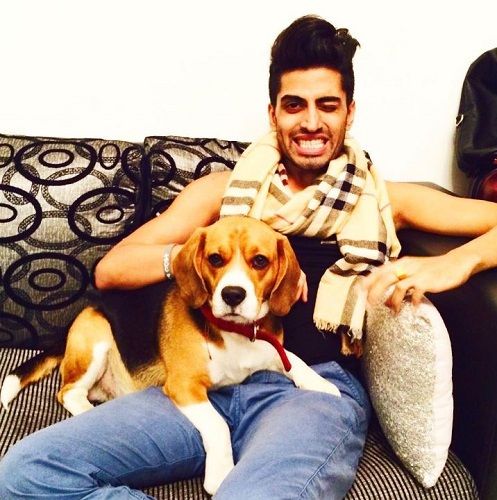 Sushant Divgikar with his pet dog