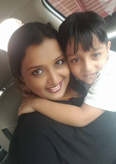 Swapna Suesh with her son