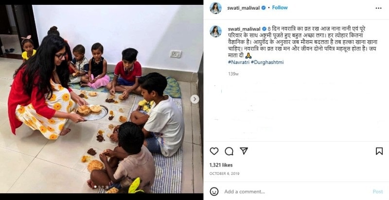 Swati Maliwal's Instagram post on Navratri