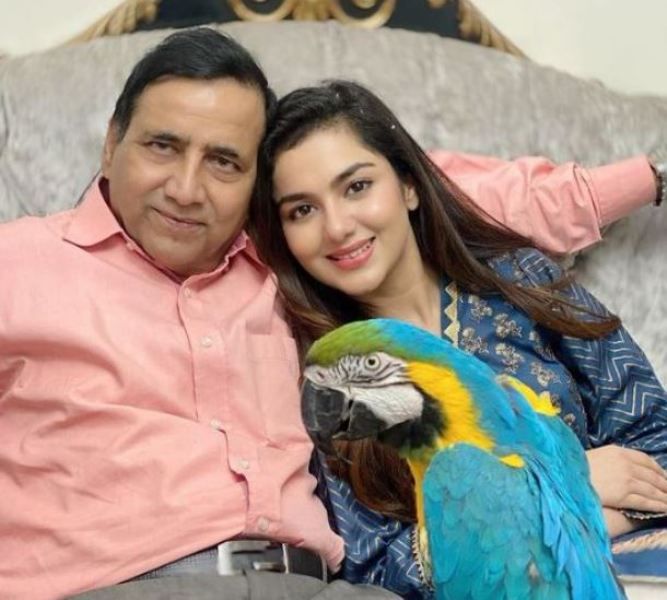 Syeda Tuba Anwar with her father