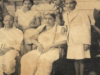 Yamunabai Savarkar with her husband and two children