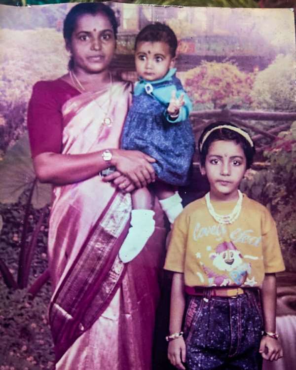 A childhood photo of Deepa with her elder sister