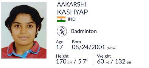 Aakarshi Kashyap's profile by the Asian Games
