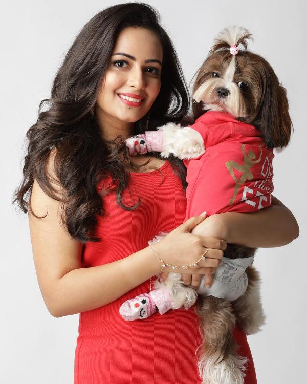Aanchal Munjal with her pet dog