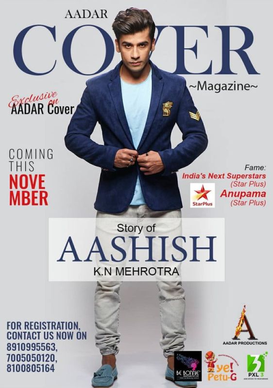 Aashish Mehrotra on the cover page of Aadar Cover magazine