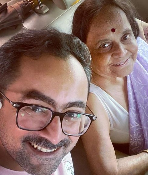 Abhishek Ray with his mother