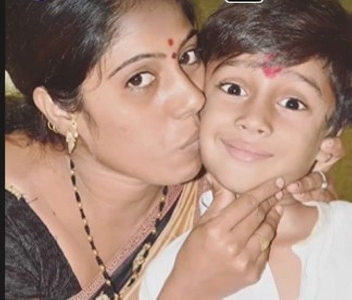 Aditya Patil with his mother