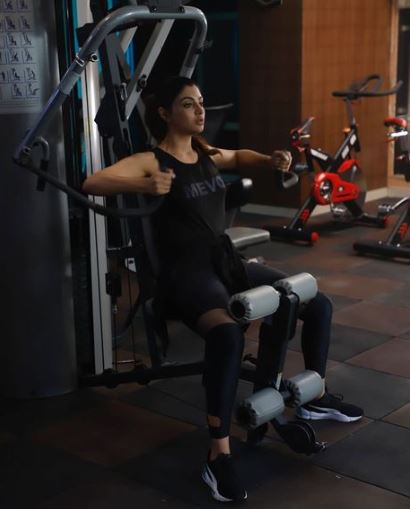 Akanksha Puri in a gym