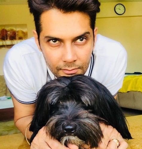 Amar Upadhyay with his pet dog