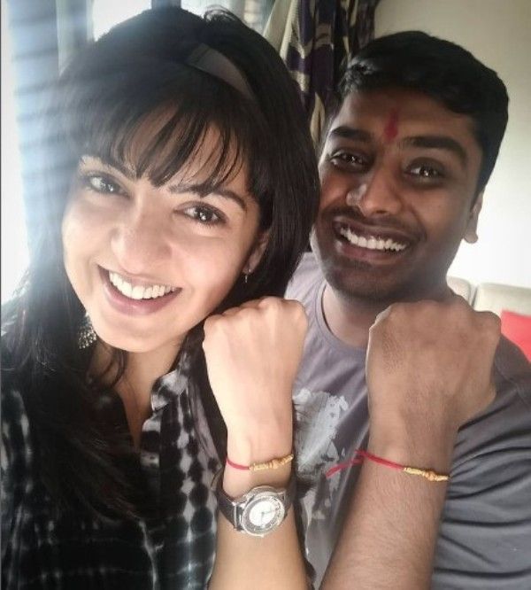 Amrita Prakash with her brother