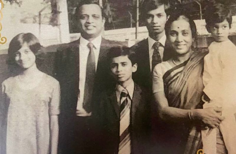 An old picture of Margaret Alva with her husband, Niranjan Thomas Alva, and children
