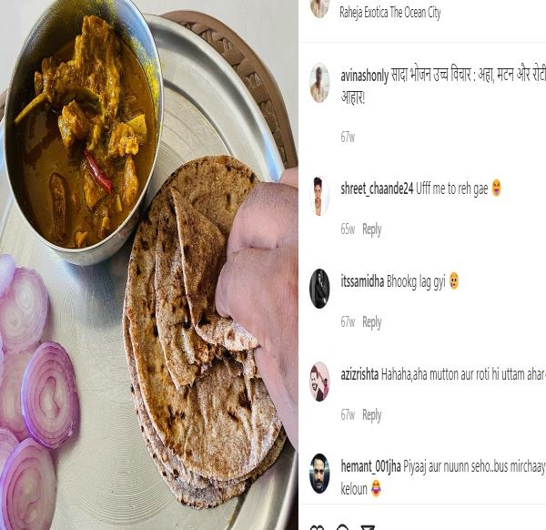 Avinash Das featuring his food habit on one of his social media accounts