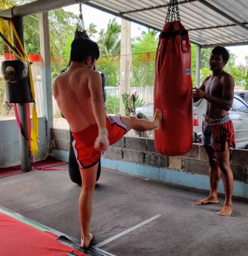 Carl Pei practising MMA