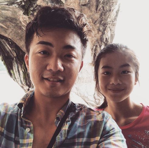 Carl Pei with his sister