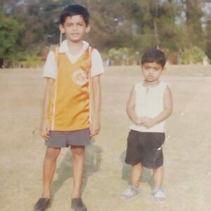 Childhood pic of Murali Sreeshankar with his sister