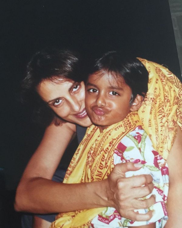 Childhood picture of Ruchir Modi with his mother