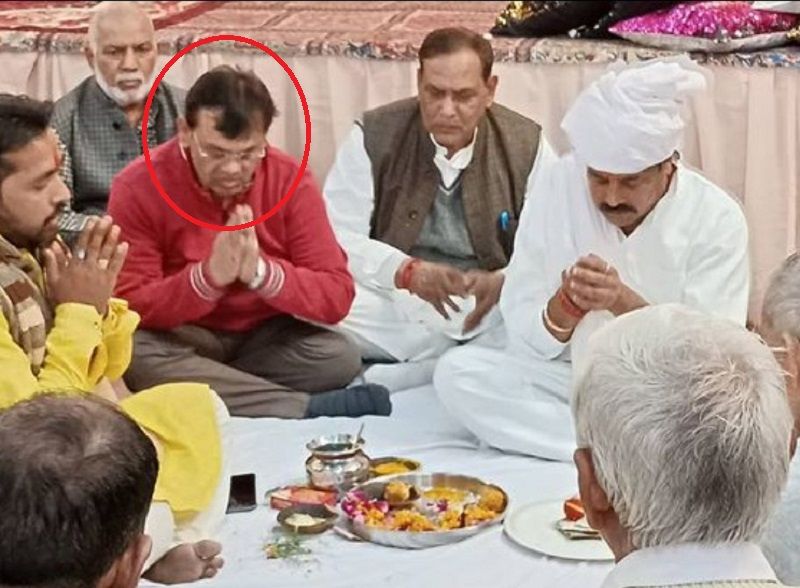Dinesh Khatik attending a prayer