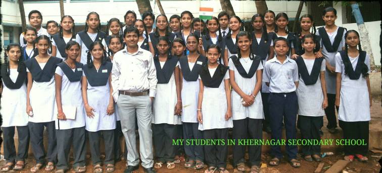 Dinesh Sir with his students in Khernagar Secondary School