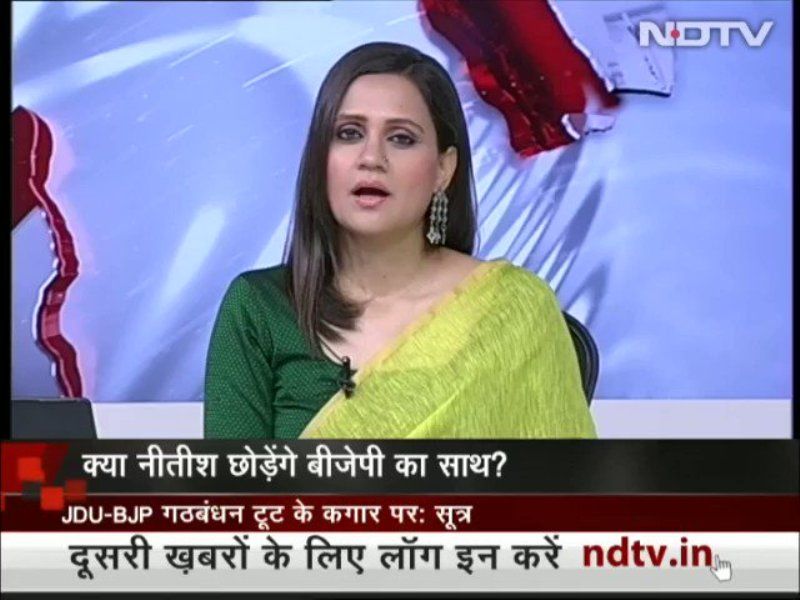Geeta Joshi while anchoring on NDTV