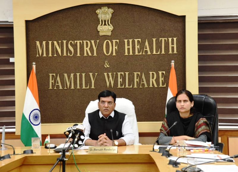 during the launch of  ICMR/DHR Policy On Biomedical Innovation & Entrepreneurship For Medical Professionals, Scientists And Technologists At Health Minister Mansukh L. Mandaviya and Dr. Bharati Pravin Pawar Medical, Dental, Para-Medical Institutes/College on 