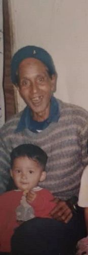 Jeremy Lalrinnunga's childhood picture with his grandfather