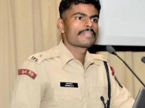 K Annamalai in the uniform of an IPS officer
