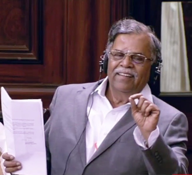 La. Ganesan giving a speech in Rajya Sabha