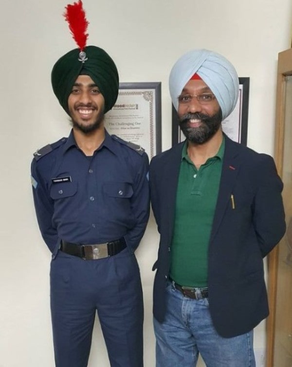 Major DP Singh with his son Tegsimar Singh