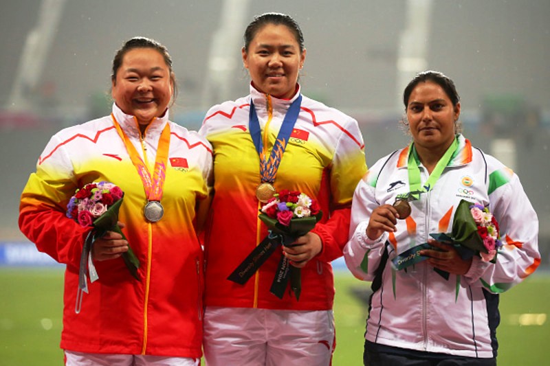 Manju Bala (right) at 2014 Asian Games, Incheon 