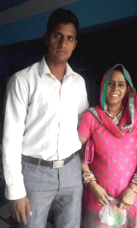 Manju Bala's brother, Sandeep Kumar Swami, and mother