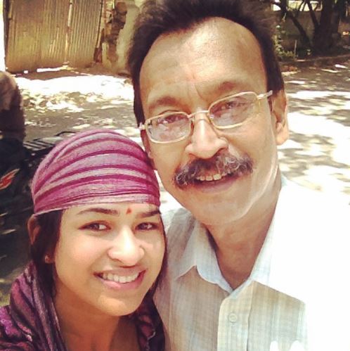 Misha Ghoshal with her father