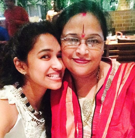 Misha Ghoshal with her mother