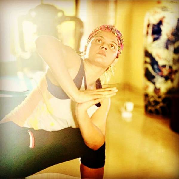 Neetu Chandra practising yoga