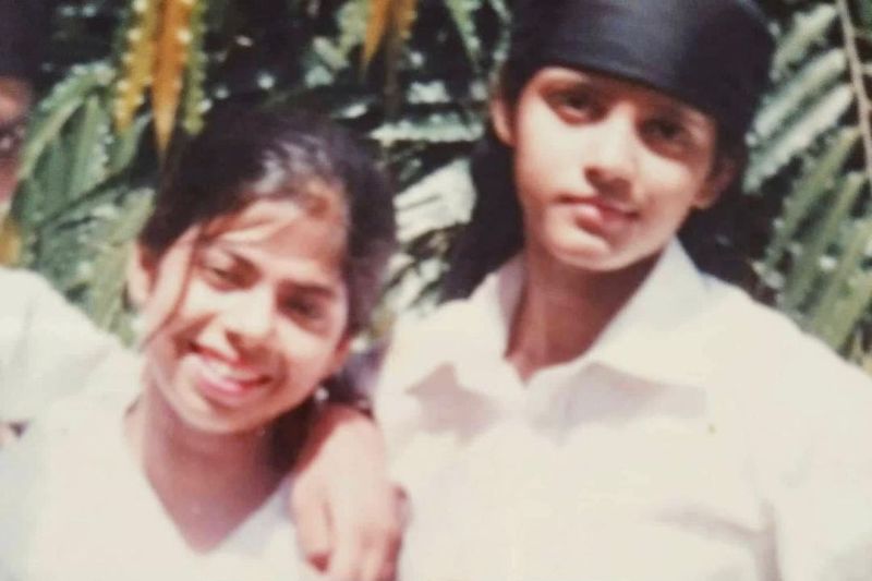 Neetu Chandra's childhood picture (right)