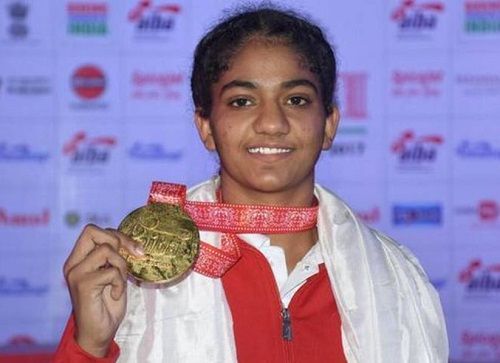 Nitu Ghanghas with her medal