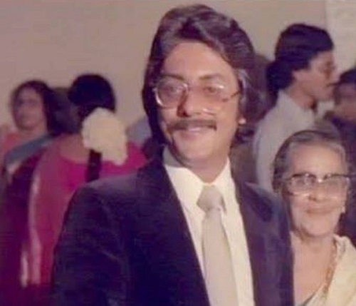 Pratap Pothen with his mother