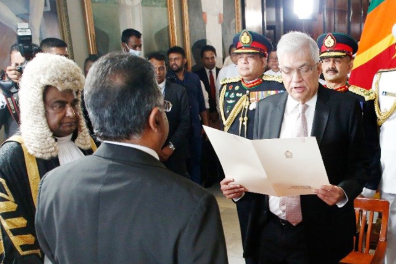 Ranil Wickremesinghe taking oath as the 9th President of Sri Lanka
