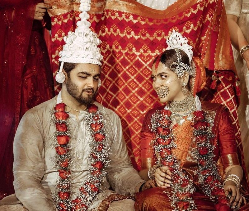 Rijuta Ghosh Deb with her husband on their wedding day
