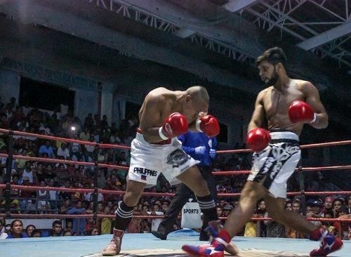Sagar Narwat in a boxing match