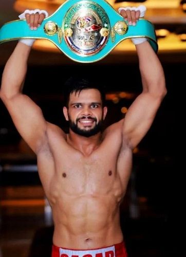 Sagar Narwat with his WBC Asia Continental Belt