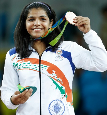 Sakshi Malik after winning a bronze in 2016