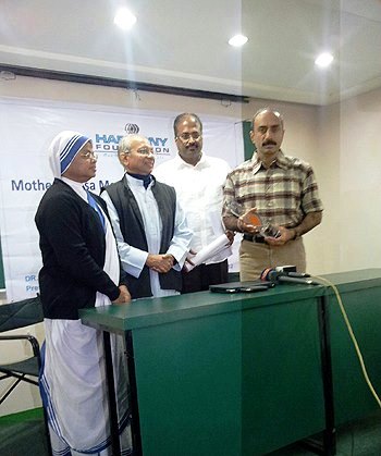 Sanjiv Bhatt during the award ceremony of the Mother Teresa Memorial International Award