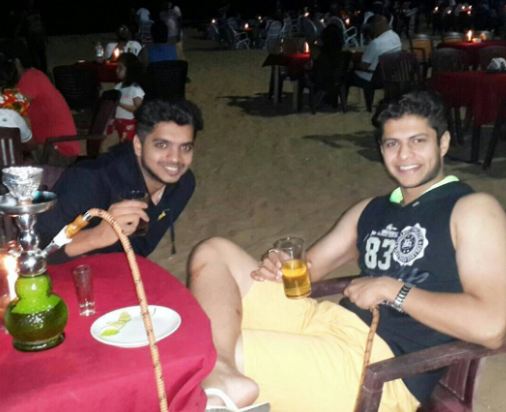 Shantanu Raje partying with his friend