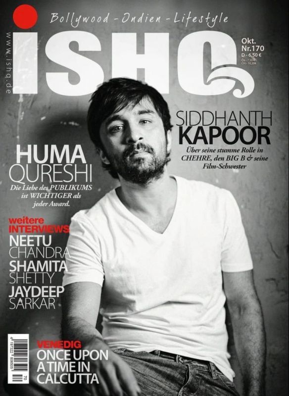 Siddhanth Kapoor on the cover page of Ishq magazine