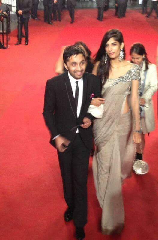 Siddhanth Kapoor with Erica Packard at the Cannes Red Carpet
